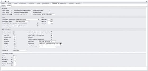 Administratie instellingen > Urenregistratie > Shop Floor